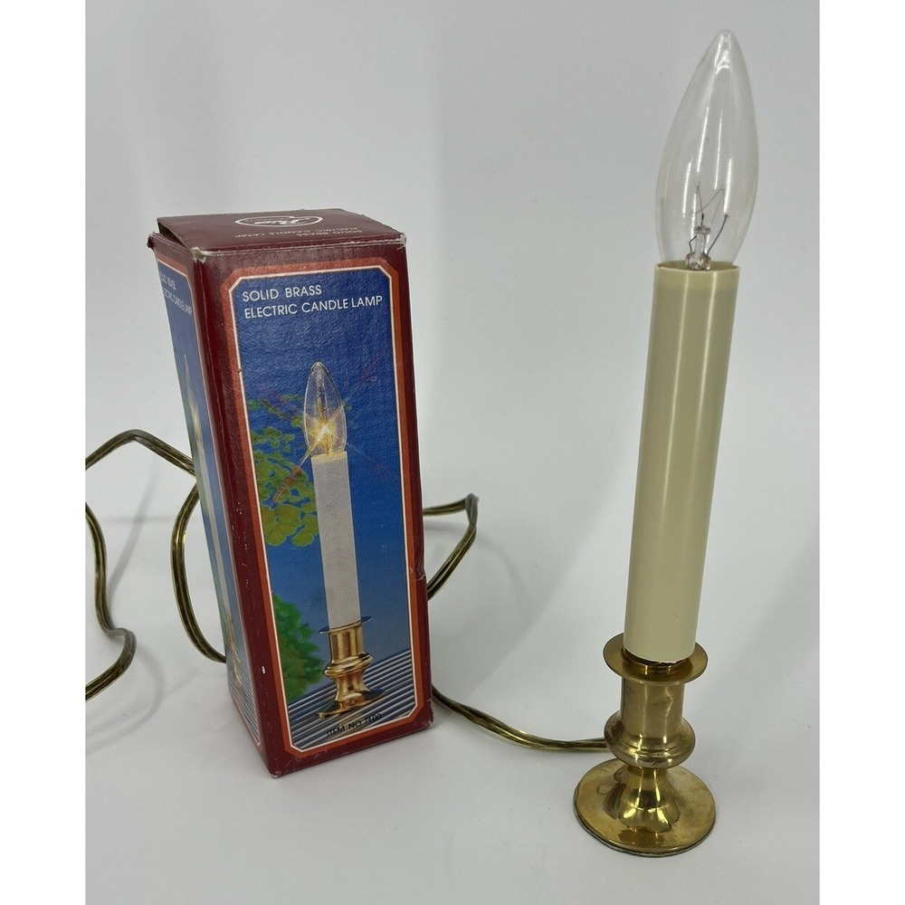 Vintage Solid Brass Electric Candle Lamp Price Products Tested Original Box